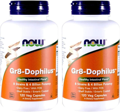 NOW Foods - Now Foods: Gr8-Dophilus Flora Intestinal Saudável, 120 cápsulas vegetais (2 Pacotes)