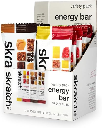 Skratch Labs - Barra Energética SKRATCH LABS | Pack Variado (12 unidades) | Snack Saudável à Base de Plantas | Baixo teor de açúcar, Proteína Vegetal, Grãos Antigos | não transgênico, sem glúten, sem soja, vegano, kosher