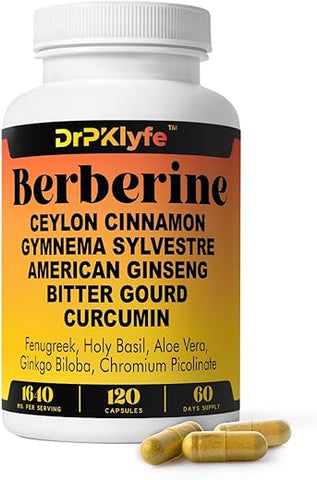 DrPKLyfe - Berberine Complex 11 em 1: Suplemento de Berberina com Canela do Ceilão, Ginseng, Curcumina e Manjericão Sagrado