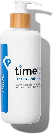 Soro de Ácido Hialurônico Puro 100% – Hidratante Facial para Cuidados Pessoais – Sem Fragrância – 240 ml - Timeless Skin Care