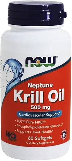 NOW Foods - Óleo de Krill Neptune 500 mg – Now Foods – 60 cápsulas – Softgel