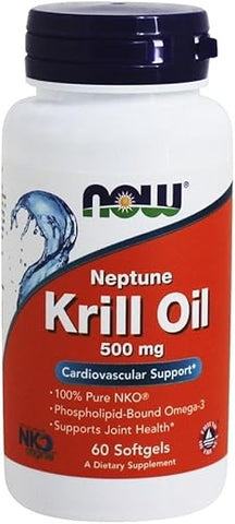 NOW Foods - Óleo de Krill Neptune 500 mg – Now Foods – 60 cápsulas – Softgel