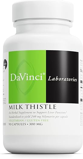 Labs Milk Thistle – Suporte à Função Hepática, Saúde Renal e Digestão Saudável* – com Cardo Mariano e Mais – Livre de Glúten – 90 Cápsulas Vegetarianas - DAVINCI