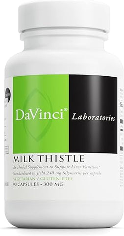 Labs Milk Thistle – Suporte à Função Hepática, Saúde Renal e Digestão Saudável* – com Cardo Mariano e Mais – Livre de Glúten – 90 Cápsulas Vegetarianas - DAVINCI
