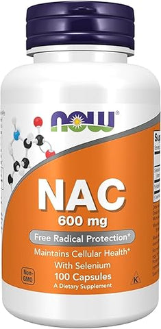 NOW Foods - Now Foods NAC 600 mg – 100 Vcaps 2 Pack: Compre Online | Saúde e Bem-Estar