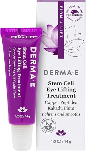 Creme para os Olhos com Células-Tronco – Ação Múltipla Firmadora e Tensora para a Área dos Olhos e Pálpebras Superiores – Hidratante e Revitalizante, 15g - Derma E