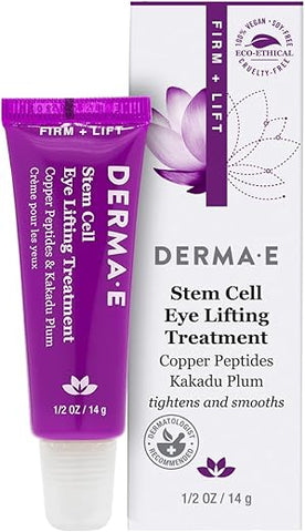 Creme para os Olhos com Células-Tronco – Ação Múltipla Firmadora e Tensora para a Área dos Olhos e Pálpebras Superiores – Hidratante e Revitalizante, 15g - Derma E