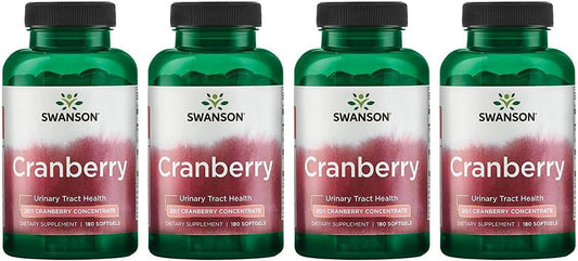 Cranberry – Suporte à Saúde do Trato Urinário, Controle da Bexiga e Função Renal Saudável – Concentrado de Suco de Cranberry 20:1 – 180 cápsulas - Swanson