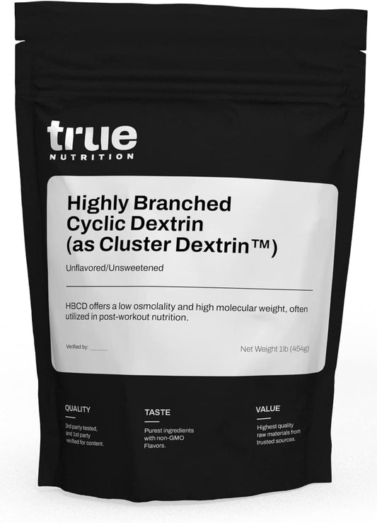 Pó de Carboidrato de Dextrina Cíclica Altamente Ramificada para Energia Durante o Treino e Recuperação Muscular Aprimorada Pós-Treino – Vegano e Não-OGM – Sem Sabor 454g - True Nutrition