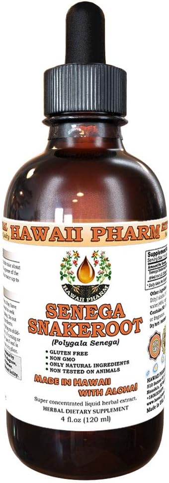 Extrato Líquido de Raiz de Senega, Pó de Raiz de Senega (Polygala Senega), Tintura Herbal, Hawaii Pharm, Fabricado nos EUA, 4 fl.oz (118 ml)