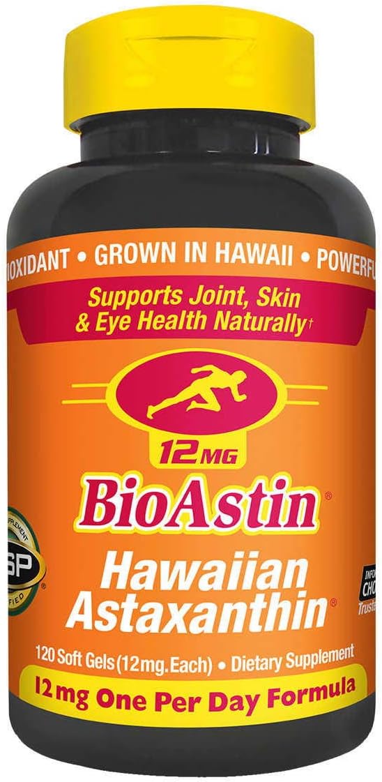 BioAstin - Nutrex Hawaii Bioastin Hawaiin Astaxanthin 12mg – 120 Cápsulas | Antioxidante Natural | Saúde e Bem-Estar