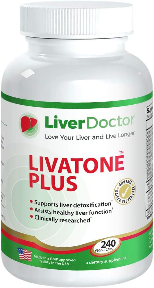 Livatone - Cápsulas de Desintoxicação do Fígado Plus Liver Cleanse com Cardo de Leite e Antioxidantes (240 Unidades)