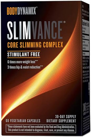 BodyDynamix - Slimvance: Complexo Emagrecedor para Redução de Gordura Corporal e Aumento de Energia | Alcance suas Metas de Perda de Peso | Fórmula Vegetariana Livre de Estimulantes | 60 Cápsulas