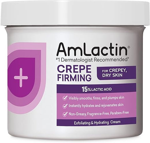 Creme Firmador para Pele Seca – 12 oz (355 ml) com 15% de Ácido Lático – Esfoliante e Hidratante para Pele Ressecada e Enrugada - AmLactin