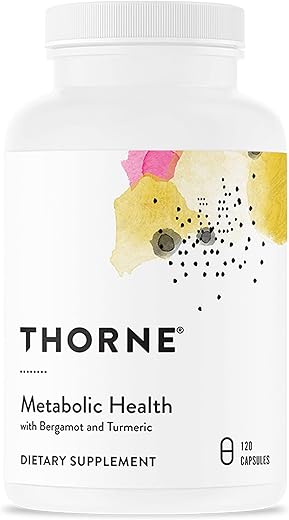 Metabolic Health – Suplemento para Saúde Metabólica e Intestinal – Suplemento de Bergamota com Dióxido de Silício – Suplemento de Cúrcuma para Apoiar a Saúde Sanguínea – Marca THORNE - THORNE