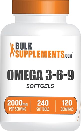 com Ômega 3-6-9 Softgels – Suplemento Triplo Ômega, com Ômega 6 – 60 cápsulas de 1000 mg - BulkSupplements