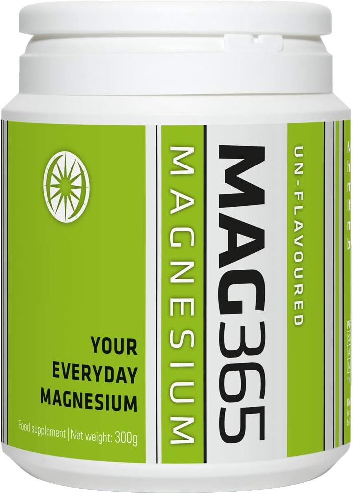 Mag365 - Pó de Magnésio – 300g – Natural Sem Sabor, Mistura de Cálcio e Magnésio, Alta Absorção, Vegano