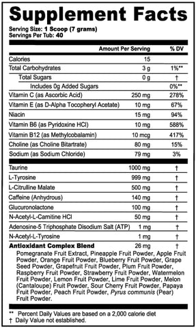 Pó Energético Friday 13th Hack n Slash, Sem Açúcar, Cafeína Limpa, Suplemento para Foco, Mistura com Água, Sabor de Ponche de Frutas Cítricas, Aminoácidos para Foco, Mistura de Vitaminas Antioxidantes, 9.9g - G Fuel