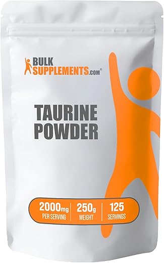 com Taurine em Pó – Suplemento de Taurina, 2000mg de Taurina – Suplemento de Aminoácidos para Energia – Sem Sabor - BulkSupplements
