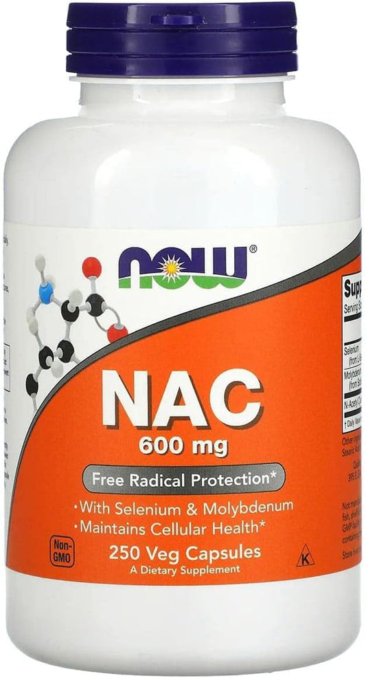 NOW Foods - Now Foods NAC 600 mg – 250 Vcaps 2 Pack: Compre Online | Saúde e Bem-Estar