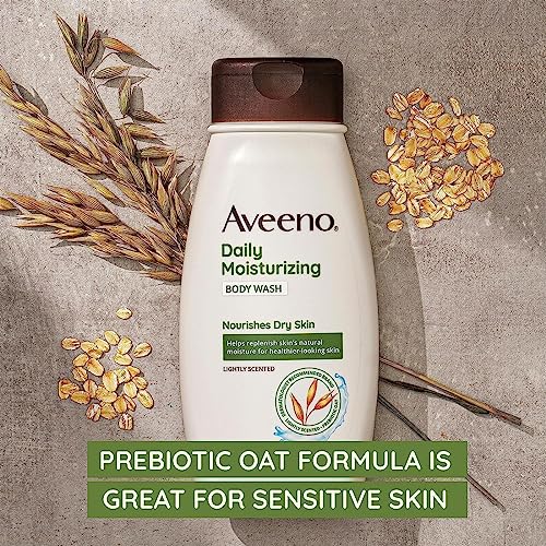 Gel de Banho Hidratante Diário com Aveia Calmante, Sem Sabão e Sem Corantes, Fragrância Suave, 33 fl oz (980 ml) - Aveeno