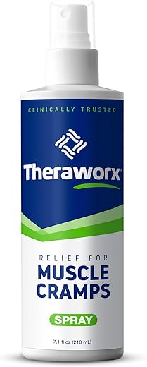 Relief Spray para Cãibras Musculares – Alívio Rápido de Espasmos Musculares e Dor nas Pernas com Sulfato de Magnésio – 200 ml – 1 Unidade - Theraworx