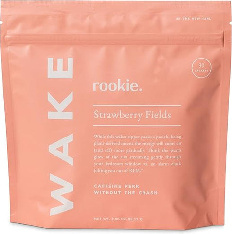 Rookie Wellness LLC - Rookie Wellness Wake – Pó de Bebida Energética Natural com 125 mg de Cafeína do Extrato de Chá Verde, Vitaminas do Complexo B, Extrato de Ashwagandha | Marca Rookie Wellness