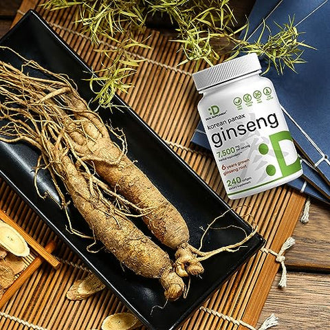 DEAL SUPPLEMENT - Extrato de Raiz de Ginseng Vermelho Coreano Panax, 7.500mg por Porção, 240 Softgels – 150mg de Ginsenosídeos Ativos