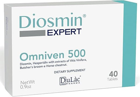 DULÀC FARMACEUTICI 1982 - Dulàc – Suplemento Omniven 500-40 Tablets para Hemorroidas e Veias Varicosas com Diosmina, Extrato de Castanha da Índia, Ruscus Aculeatus e Hesperidina