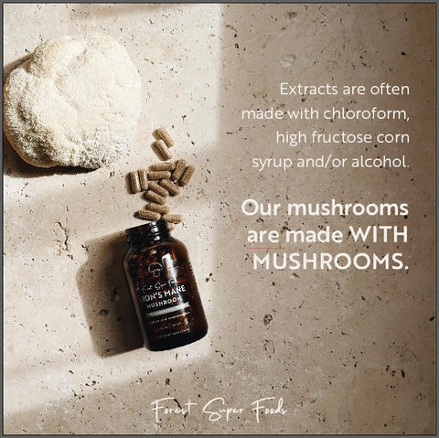 Forest Super Foods - Cogumelo Medicinal Lion’s Mane 100% Australiano Desidratado por Congelamento (Inclui Micélio) – Fornecimento de 30 Dias