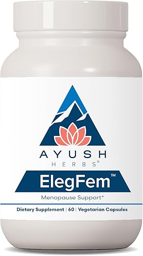 Eleg Fem – Cápsulas Vegetarianas para Menopausa, Equilíbrio Hormonal, 60 Cápsulas - Ayush Herbs