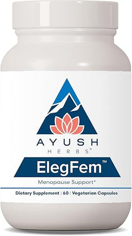 Eleg Fem – Cápsulas Vegetarianas para Menopausa, Equilíbrio Hormonal, 60 Cápsulas - Ayush Herbs