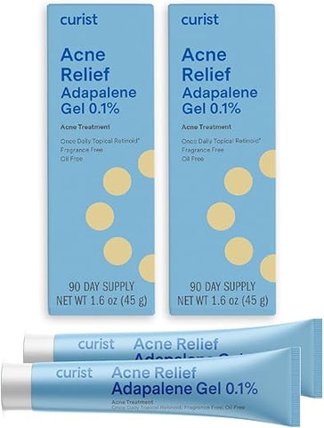 Gel Adapaleno 0.1% – Medicamento Tópico para Acne – Previne Acne, Cravos e Espinhas - Curist