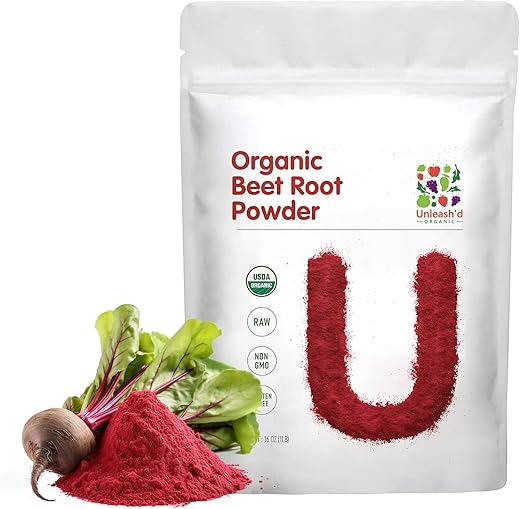 UNLEASH'D ORGANIC - UNLEASH’D ORGANIC – Pó de Beterraba Orgânica 454g – Superfood Natural Impulsionador de Óxido Nítrico – Aumenta a Resistência e Energia