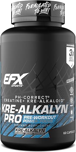 Kre-Alkalyn Pro | Creatina Monohidratada em Cápsulas pH Correto | Pré-treino para Construção Muscular Masculina - EFX Sports