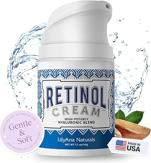 Creme Retinol LilyAna Naturals – Hidratante Anti-Envelhecimento para Rosto e Pescoço, Complexo Retinol – 50g