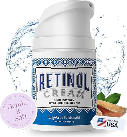 Creme Retinol LilyAna Naturals – Hidratante Anti-Envelhecimento para Rosto e Pescoço, Complexo Retinol – 50g