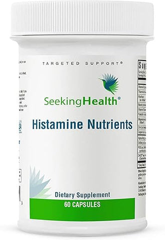 Histamine Nutrients Seeking Health, Antigamente Histamine Block Plus, Suplemento Enzimático DAO para Intolerância Alimentar à Histamina, Suporte para Saúde Gastrointestinal e Digestiva (60 cápsulas)