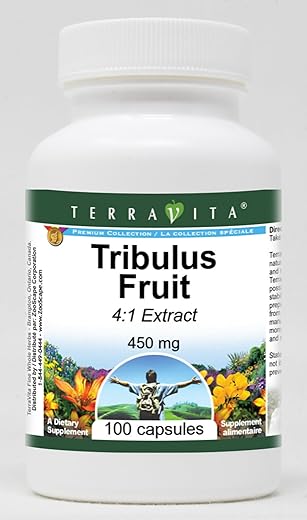 Terravita - Tribulus Fruit 4:1 – 450 mg (100 Cápsulas) – Marca em Destaque