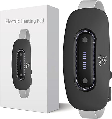 Flyhorse - Aquecedor Elétrico Portátil para Menstruação com 4 Níveis de Calor e 4 Modos de Massagem, Envoltório de Aquecimento Rápido para Alívio de Cólicas e Dor nas Costas