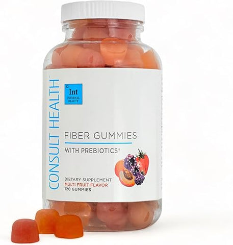 Gummies de Fibra – Sabor Multi Frutas Sem Açúcar – 6g Blend de Fibras Prebióticas à Base de Plantas – 120 Unidades - Consult Health