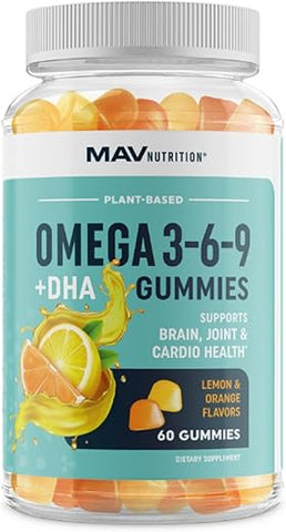MAV NUTRITION - Gomas de Omega 3 6 9 DHA | Triplo Ômega à base de Algas