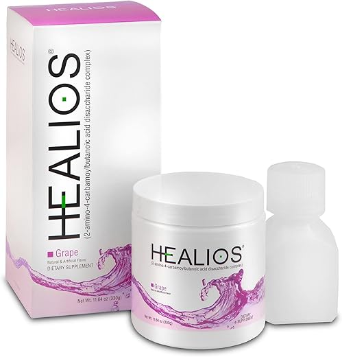 Healios - HEALIOS – Suplemento Oral e Dietético de Sabor Uva, em Pó, Fonte Natural de L-Glutamina, Trehalose e L-Arginina, 330g