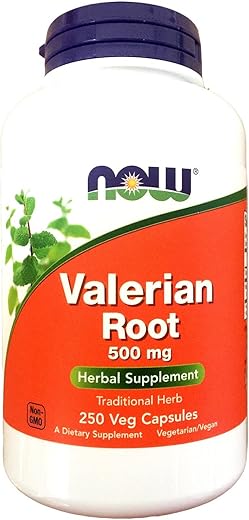 NOW Foods - NOW Raiz de Valeriana, 500mg, 250 Comprimidos (Pacote com 2) – Melhor Marca de Valeriana