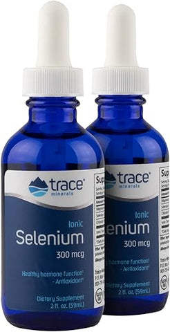 Líquido Iônico de Selênio 300 mcg | Antioxidante, Suporte à Imunidade, Saúde da Tireoide | Vegano, Sem Glúten, Não-OGM | 60 ml (2 pacotes), 96 porções - Trace Minerals