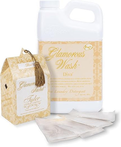 TYLER Liquid Glamorous Wash Diva 907g – Lava Roupas Perfumado com Sachês de Secadora