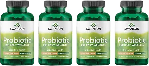 Probiótico – Suplemento para Saúde Digestiva com 1 Bilhão de UFC por Cápsula – Fórmula Natural que Apoia a Regularidade Intestinal - Swanson