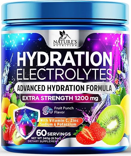 Nature's Nutrition - Mix Diário de Bebida Eletrolítica – Melhor Suplemento de Hidratação Multivitamínico, 6 Eletrólitos, 500ml