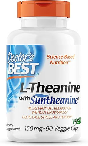 Doctor's BEST - Doctor’s Best L-Theanine com Suntheanine: Reduz o Estresse e Promove o Bem-Estar