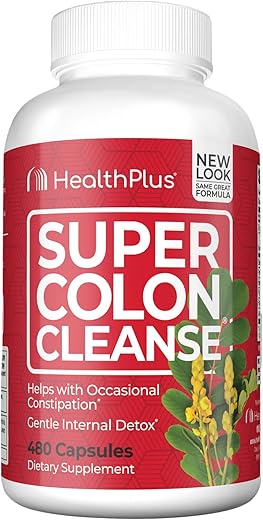 Super Colon Cleanse: 10 Dias de Limpeza – Detox 12 Limpezas, 480 Cápsulas - Health Plus
